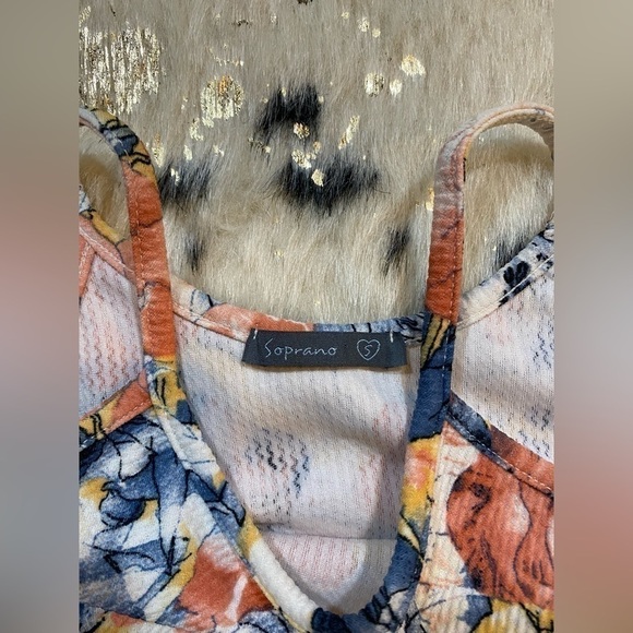 𝅺SOPRANO Women’s Multicolor Floral Spaghetti Strap Dress Size Small - Picture 6 of 8